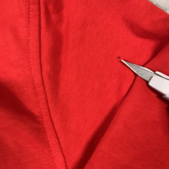 Tommy Hilfiger Sweatshirt Mens Medium Red Blue Colorblock Pullover 1/4 Zip - Picture 12 of 12